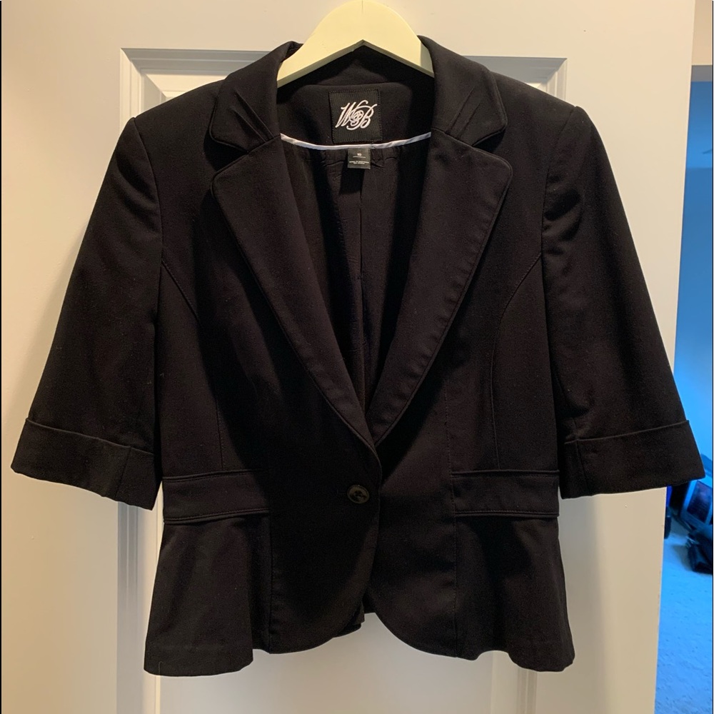 Women’s Black Spring Blazer, WHBM, Size 10.